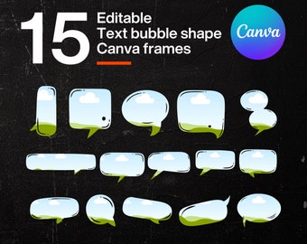 Grunge Brush Stroke Canva Frames, Editable Template (PDF)