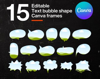 Text Bubble Canva Frames, Drag and Drop Templates (Digital Download)