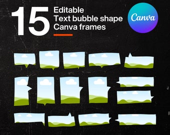Editable Text Bubble Canva Frames, Drag & Drop Template (Digital Download)