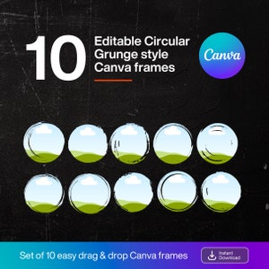 Editable Canva Frame Template Bundle, Grunge border Brush stroke Canva frames, Custom Canva Frame mockups, Fill Your Own Drag Drop Templates