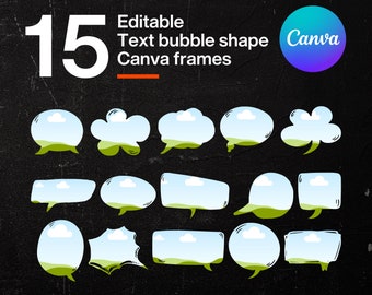 Text Bubble Canva Frames, Drag & Drop Templates (Digital Download)