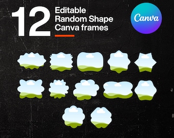 Random Shape Canva Frame Template Bundle (Digital Download)