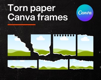 Torn Paper Canva Frames Template Bundle (Digital Download)