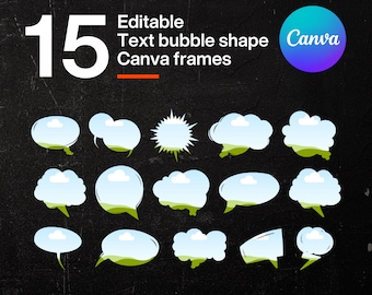 Text Bubble Canva Frames, Drag & Drop Templates (Digital Download)