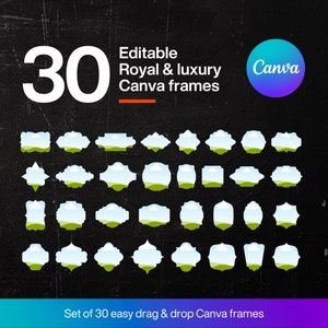 Editable Canva Frame Template Bundle, Luxury Royal Islamic Canva frames, Custom bg Canva Frame mockups, Fill Your Own Drag Drop Templates