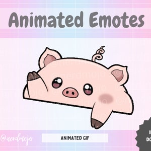 Pig Animated Twitch Emote | Pink Piggy | Twitch Emoji Animated | Cute Emotes for Twitch and Discord