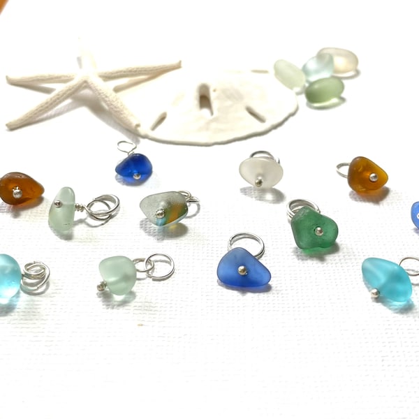 Sea Glass Charms  Add-ons  Tiny Charms ONE   Garden Leaf Design Arts