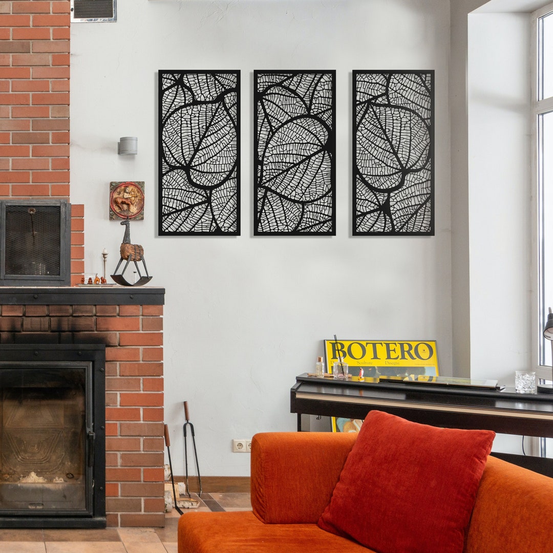 Leaves 3 Panel Wood Wall Art Wood Wall Decor Wall Hangings - Etsy