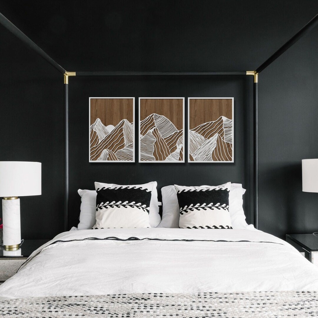 Mountain Wall Art, Wood Panels Wall Art, Wood Wall Art, Modern Wall Art