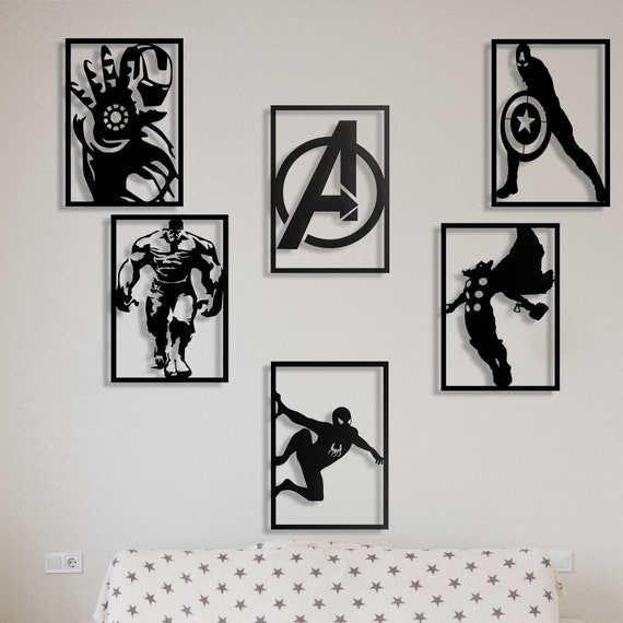 Avengers Wall Art Set Superhero Wall Art Marvel Wall Decor - Etsy ...