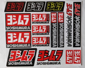 Yoshimura exhaust logo decals graphic stickers lamination vinyl set Yoshimura exhaust logo decals graphic stickers lamination vinyl set