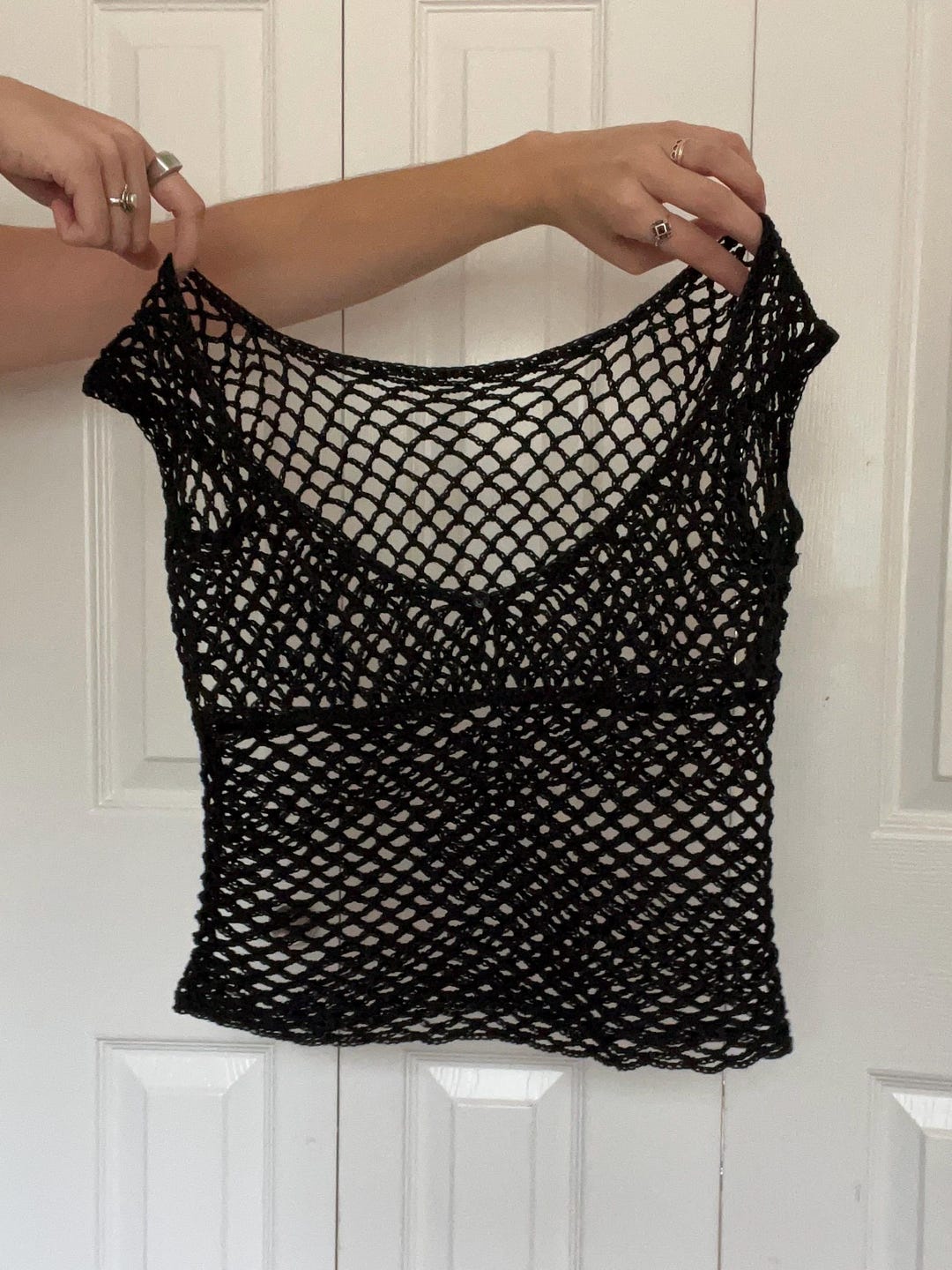 PONTI◆23ss Beaded Crochet Vest/クロシェットベスト/FREE/コットン/BLK/PO1M001 10fde8b3rosetta-getty-beaded-