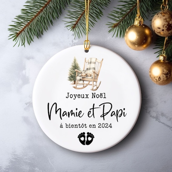 Joyeux Noël Mamie Et Papi Cadeau Grands-parents Cadeau Noël Mamie Et Papi Cadeau  Noel Décoration De Noël Personnalisé Boule Noël 