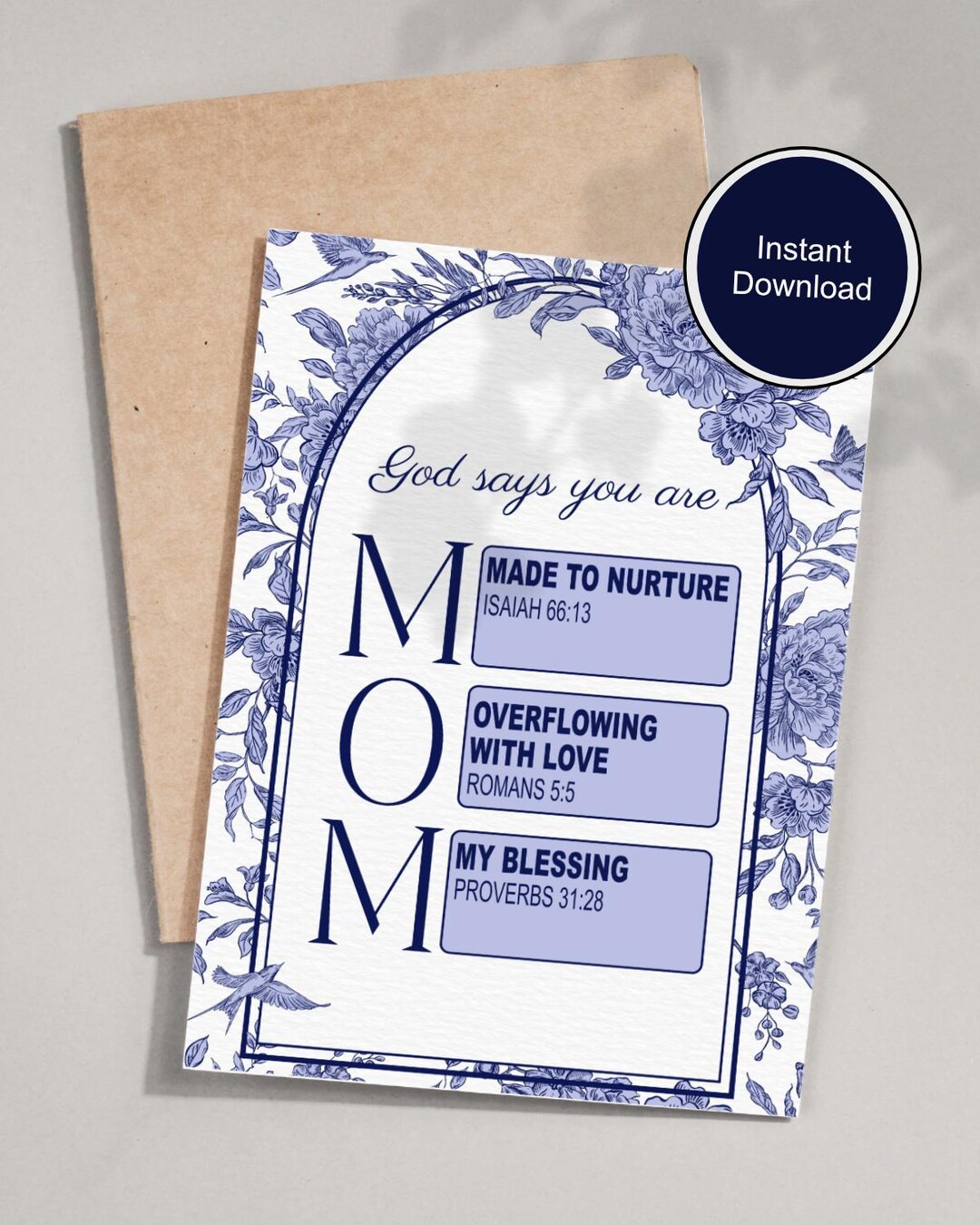 Printable Mother’s Day Card, Christian Mom Card, God Says You Are Mom ...