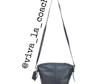Vintage Coach Black Leather Crossbody Bag 4107 United States Small Soho Basket Handbag