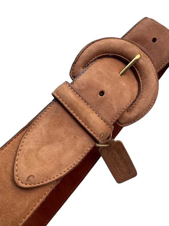 Vintage Coach Belt Wide Suede Buckle Made in United States  display picture 3