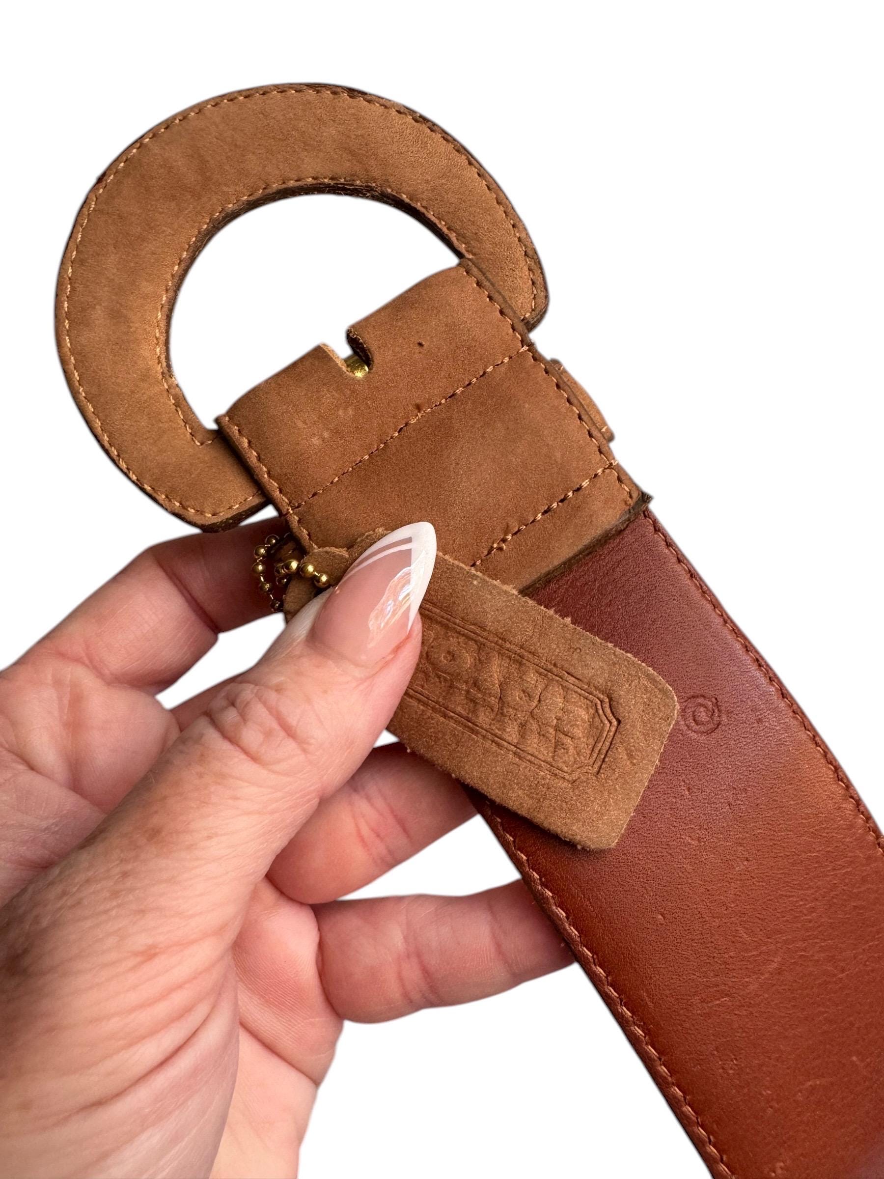 Vintage Coach Belt Wide Suede Buckle Made in United States 