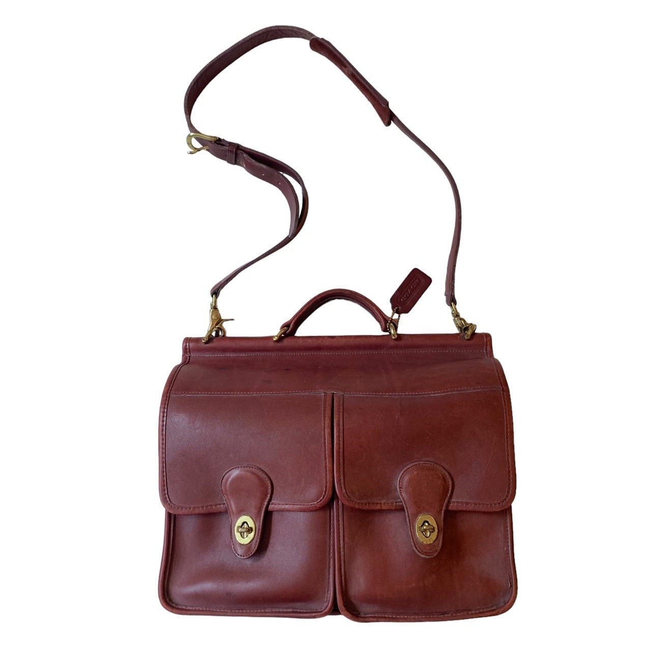 Vintage Coach Dowel Field Bag Bordeaux Small Briefcase Laptop