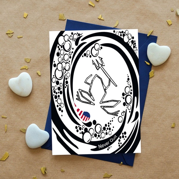 Navy SEALs, Frogman Combat Diver Card/ Greeting Card For Navy SEAL