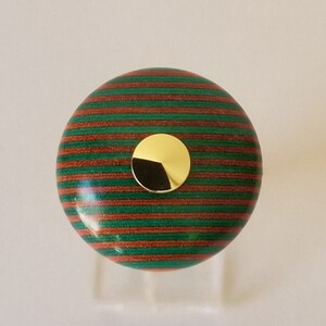 Hand Turned Wooden Wine Bottle Stopper in Orange, Green and Gold image 7