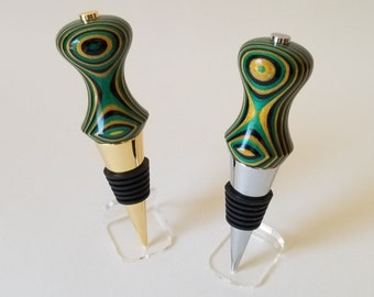 Handcrafted Wine Bottle Stopper ' Colours of Jamaica ' Black, Green and Gold