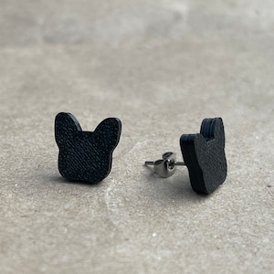 French Bulldog Frenchie Earrings Stud Stainless Steel 3D Printed Cute Dog