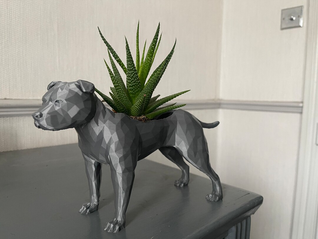 Staffordshire Bull Terrier Staffy Staffie Dog Plant Pot Planter