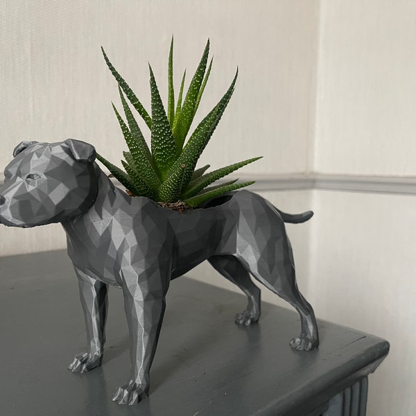 Staffordshire Bull Terrier Staffy Staffie Dog plant pot planter potpourri pens
