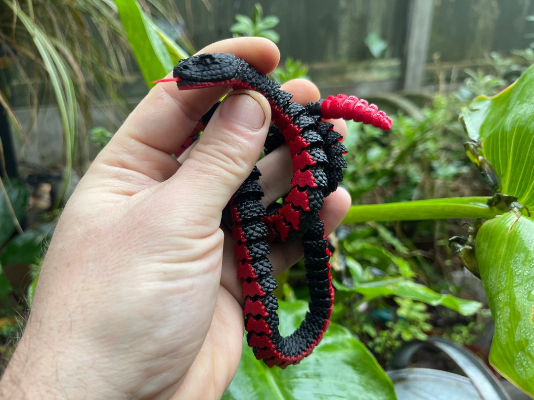 two-tone-baby-rattlesnake-articulated-fidget-3d-printed-realistic-model