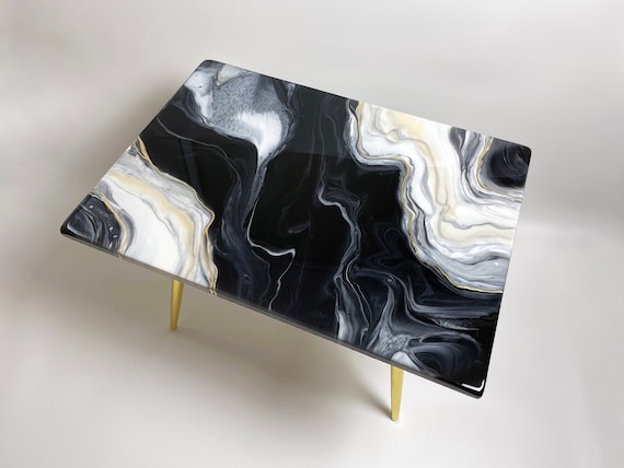Black White Coffee Table Epoxy Resin Coffee Table Bespoke Handmade Coffee Table Modern Coffee Table Custom Made Epoxy Coffee Table Etsy