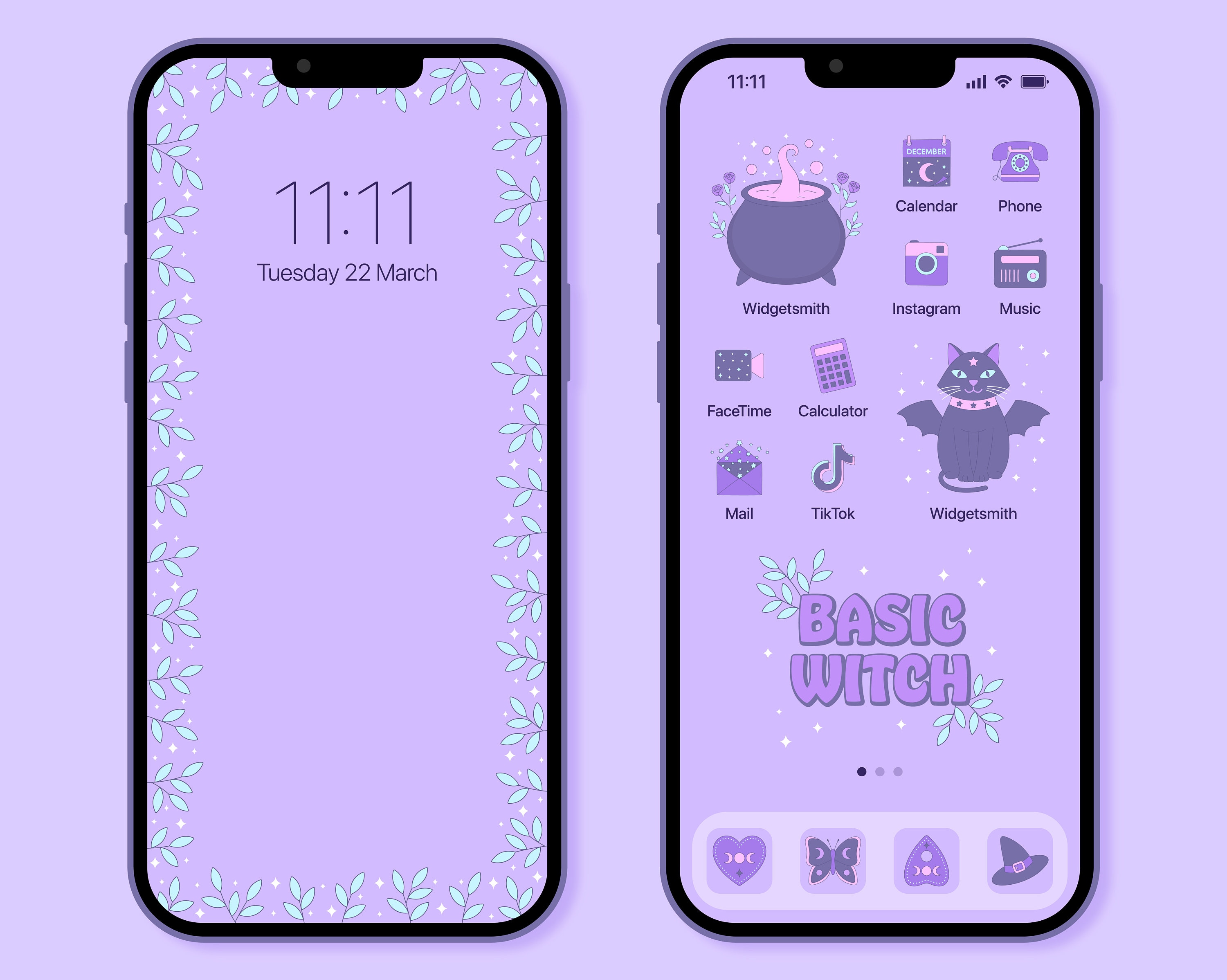Purple Witchy App Icon Pack Feminist Widgets Icons - Etsy UK