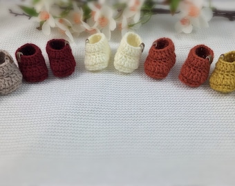 Doll shoes boots boots for doll feet 3.5 - 7 cm selectable, crocheted natural tones to choose from *new colors*