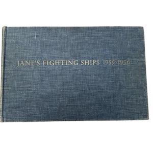 Janes Fighting Ships 1955-1956 Hardcover Naval Reference Book | Warships, Submarines, Rare Military Photos, Acceptable Condition