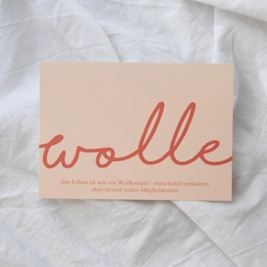 Cartolina “Lana” – Design creativo per gli amanti del lavoro a maglia e dell’uncinetto | Perfetto come regalo per gli amanti della lana