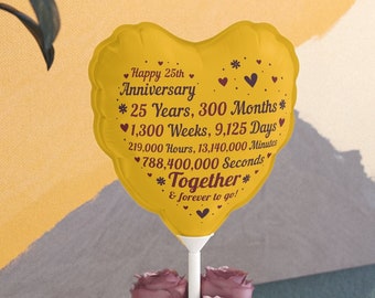 25th Anniversary Gifts, Heart Balloon, Wedding Anniversary Gift For Couple, 25th Anniversary Gifts For Husband, 25th Anniversary