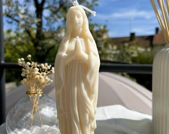 Bougie statue vierge Marie, fêtes Catholique, fête des mères , bougie religieuse, Sainte Vierge, Chrétienne, Église, Santa Maria, idée déco.