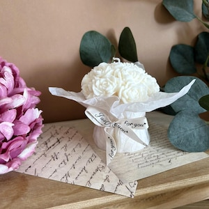 Blumenstraußkerze, Duftkerze, Geschenkidee, Hochzeit, Valentinstag, Muttertag, Wohndeko-Idee, blumenförmige Kerze