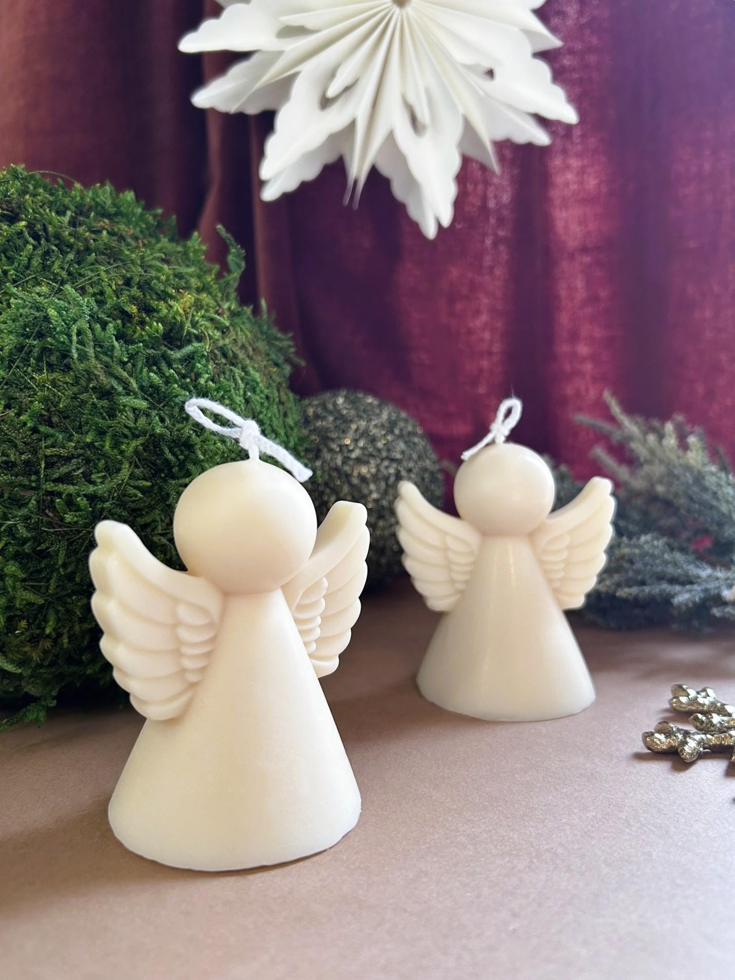 Bougies de Noël argent motif sapin (boîte de 2) | Bougies / Parfums d