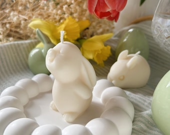 Bougies lapin, Bougie de Pâques, bunny candle, bougie animal, idée cadeau, idée déco, aesthetic Candle, fêtes des mères, bougie baby shower.