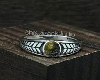 Moldavite Ring, Hidden Moldavite Ring, Unique Moldavite Ring, Meteorite Ring, Authentic Moldavite, Handmade Ring, Gifts, Promise Gift Ring