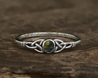 Moldavite Ring, Hidden Moldavite Ring, Unique Moldavite Ring, Meteorite Ring, Authentic Moldavite, Handmade Ring, Gifts, Promise Gift Ring