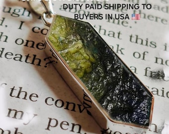 Moldavita certificada de grado A de Chlum, República Checa / Latón, plata, chapado en oro amarillo/rosa de 18 k / Joyería de alta vibración