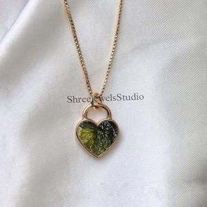 Zertifizierter Moldavit der Klasse A aus Chlum, Tschechische Republik | 925 Sterling Silber, 18k Gelb / Rose Gold vergoldet | High Vibration Schmuck