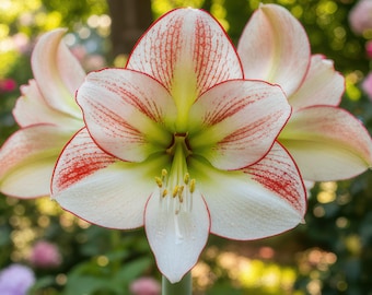 2 Striped White Amaryllis Vittata Bulbs FW95210-208