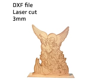 Saint Michael the archangel - Cad file - 3mm mdf cutout - lightburn