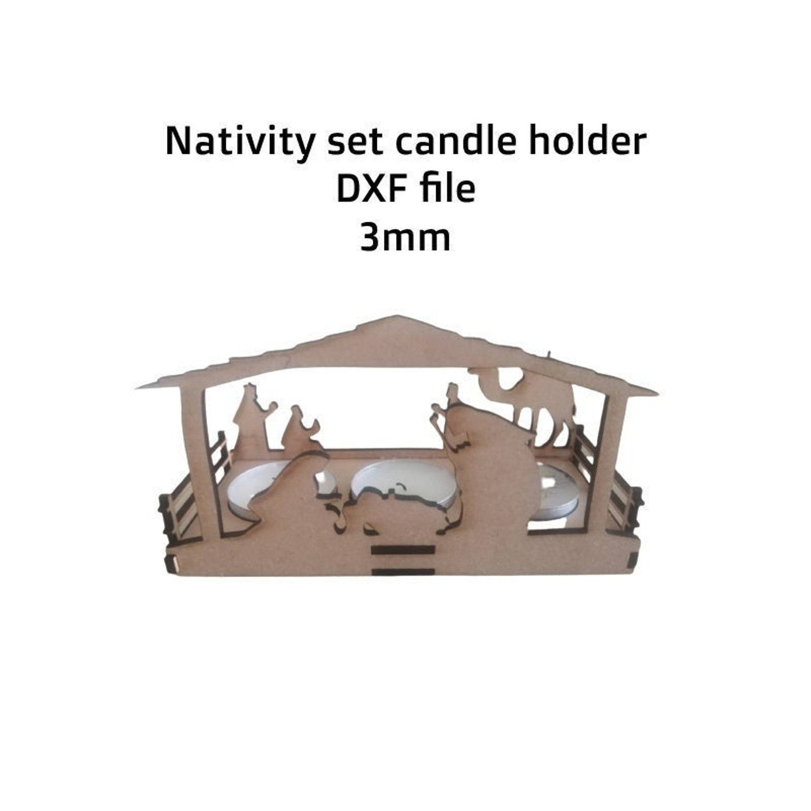 Birth of Jesus Christ Nativity Scene Candle Holder Holds 3 40mm