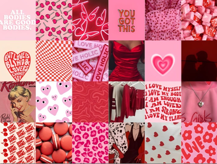 Lovecore Valentine's Day Aesthetic Collage Kit 100pcs - Etsy