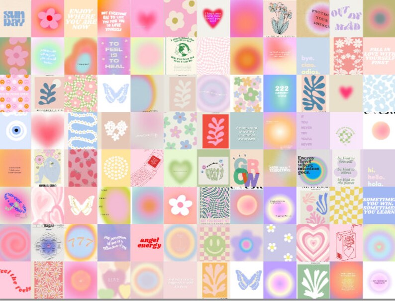 Danish Pastel Aesthetic Wall Collage Kit 100pcs DIGITAL - Etsy Canada