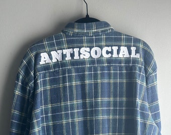 Antisocial Chainstitched cotton flannel shirt