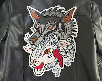 Sheep in Wolf's Clothing Chainstitch Embroidery Back Patch
